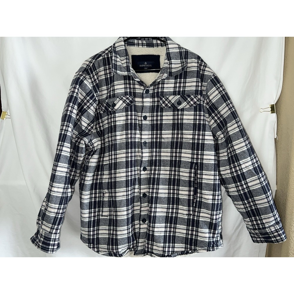 Rainforest Sherpa-Lined  Plaid Flannel‎ Jacket, Men's XXL
